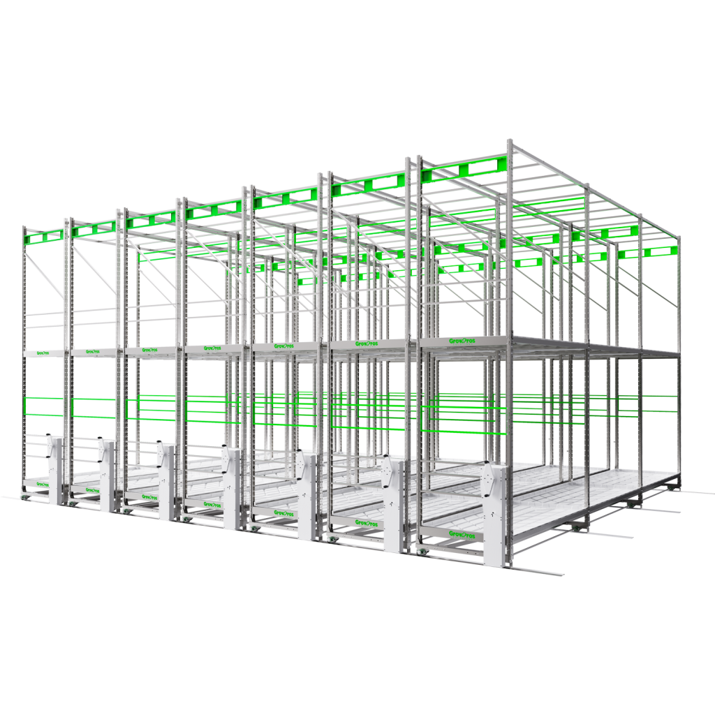 Double-Tier Grow Rolling Rack Stainless Steel