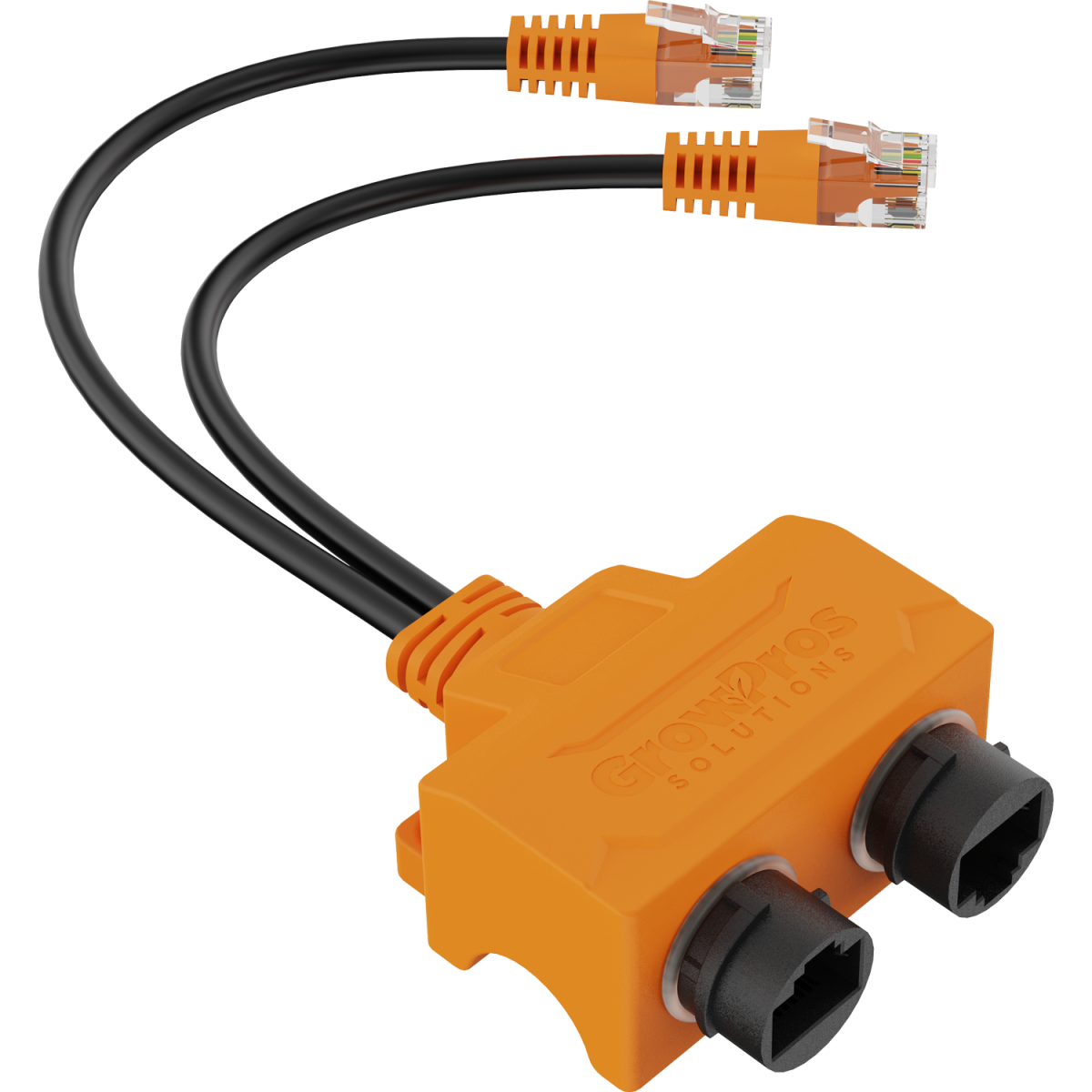 Orange Female WP RJ45 9p8c to Dual Male RJ12 6p6c Data Adapter - Image 1