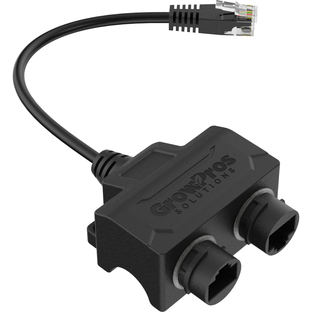 Black Male RJ12 6p6c to Female WP RJ45 8p8c Data Adapter