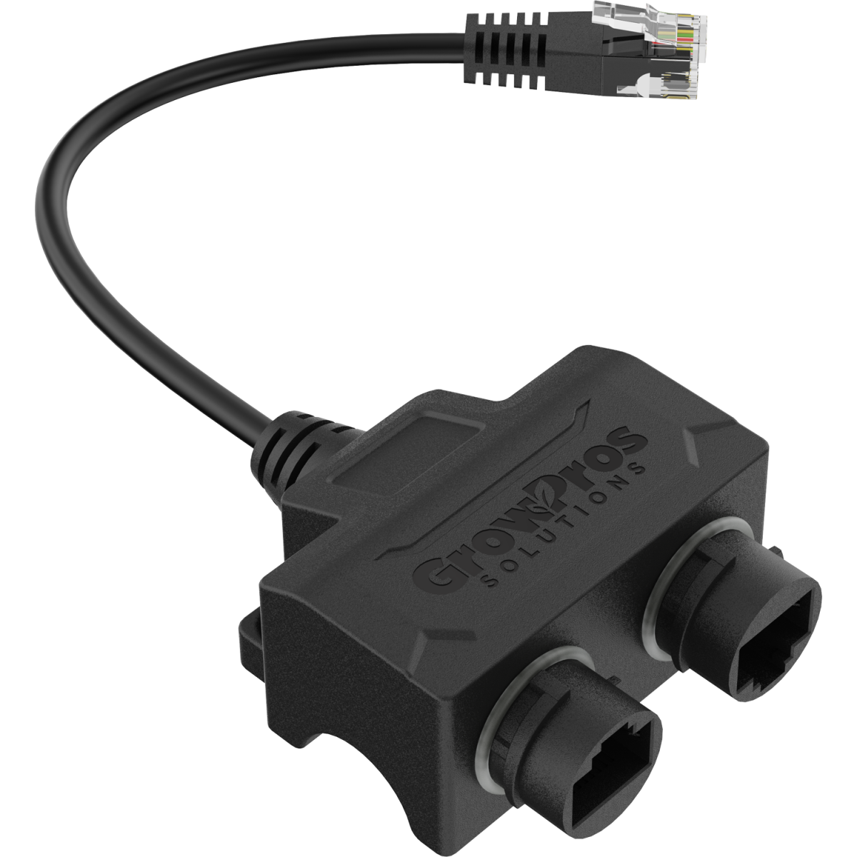 Black Male RJ12 6p6c to Female WP RJ45 8p8c Data Adapter - Image 1