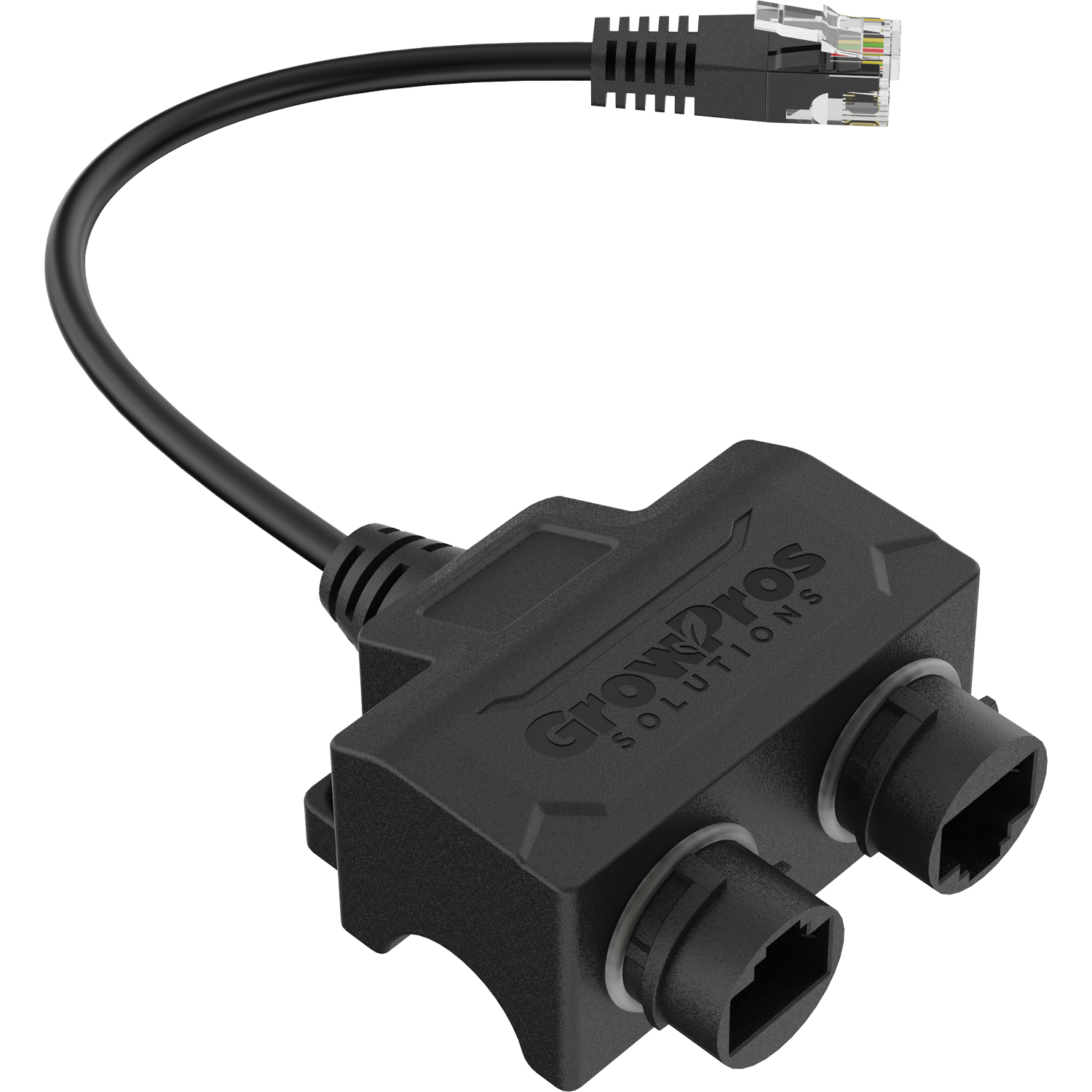 Black Male RJ12 6p6c to Female WP RJ45 8p8c Data Adapter - Image 1