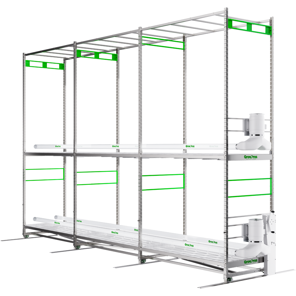 Double-Tier Grow Rolling Rack Stainless Steel