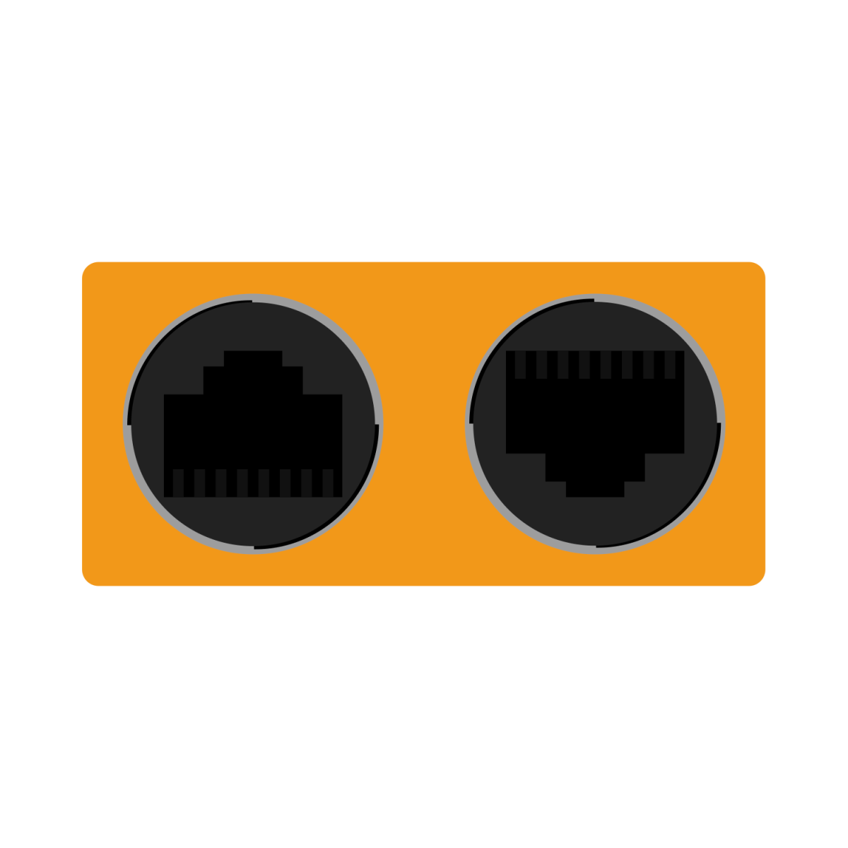 Orange Female WP RJ45 9p8c to Dual Male RJ12 6p6c Data Adapter - Image 2