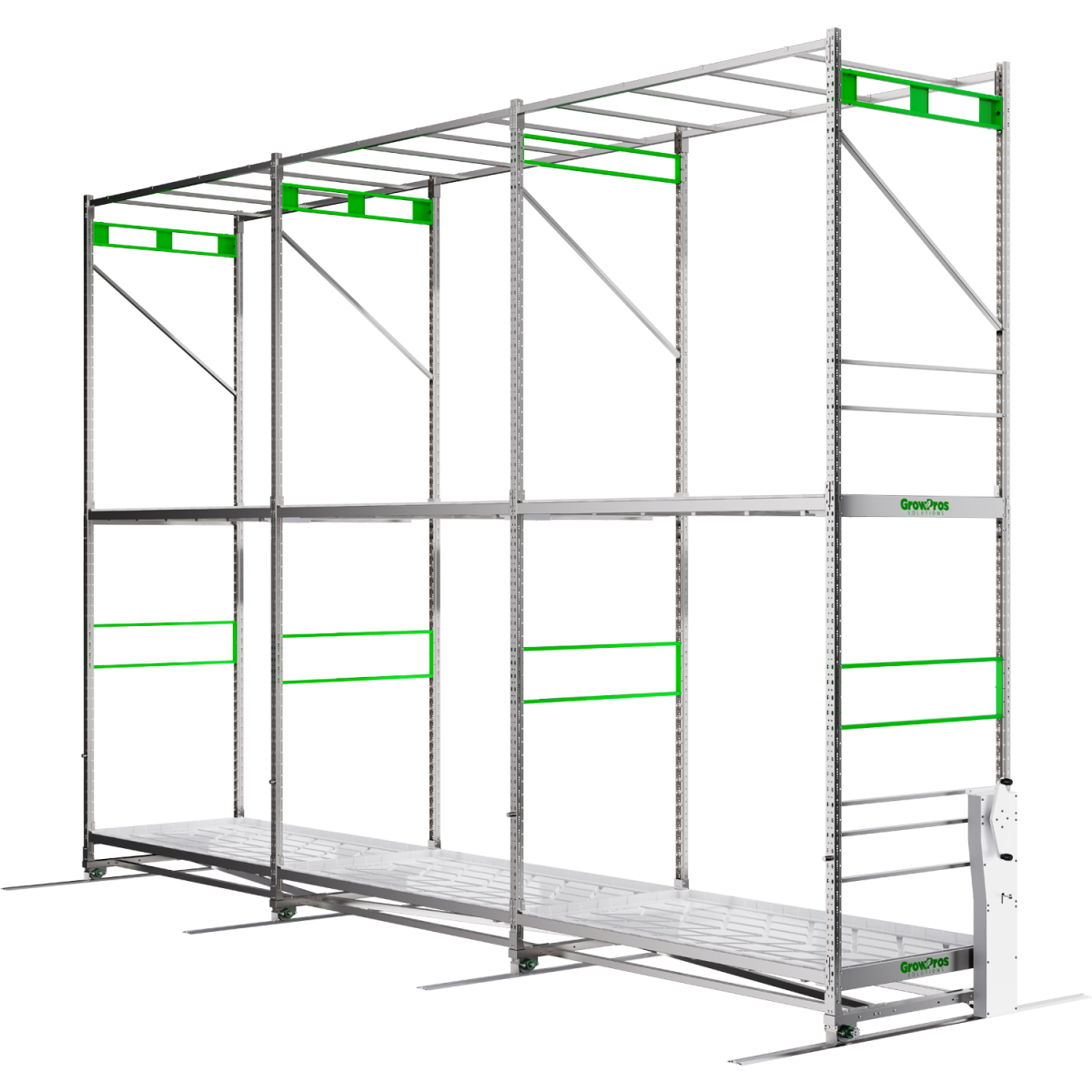Double-Tier Grow Rolling Rack Stainless Steel - Image 1