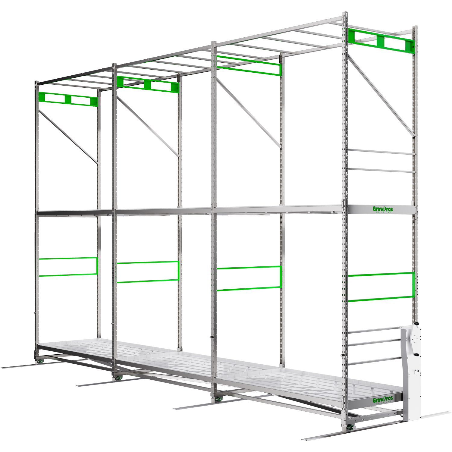 Double-Tier Grow Rolling Rack Stainless Steel - Image 1