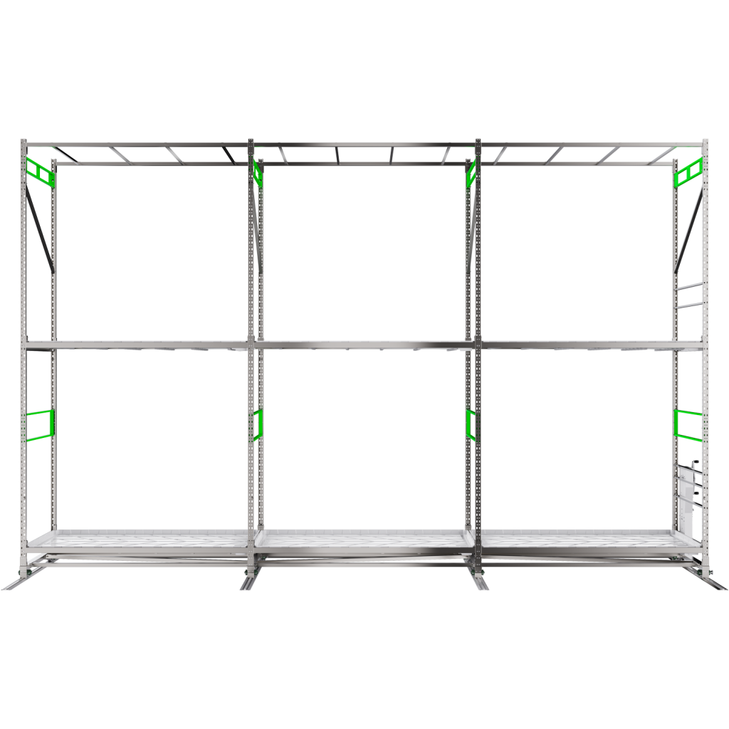 Double-Tier Grow Rolling Rack Stainless Steel