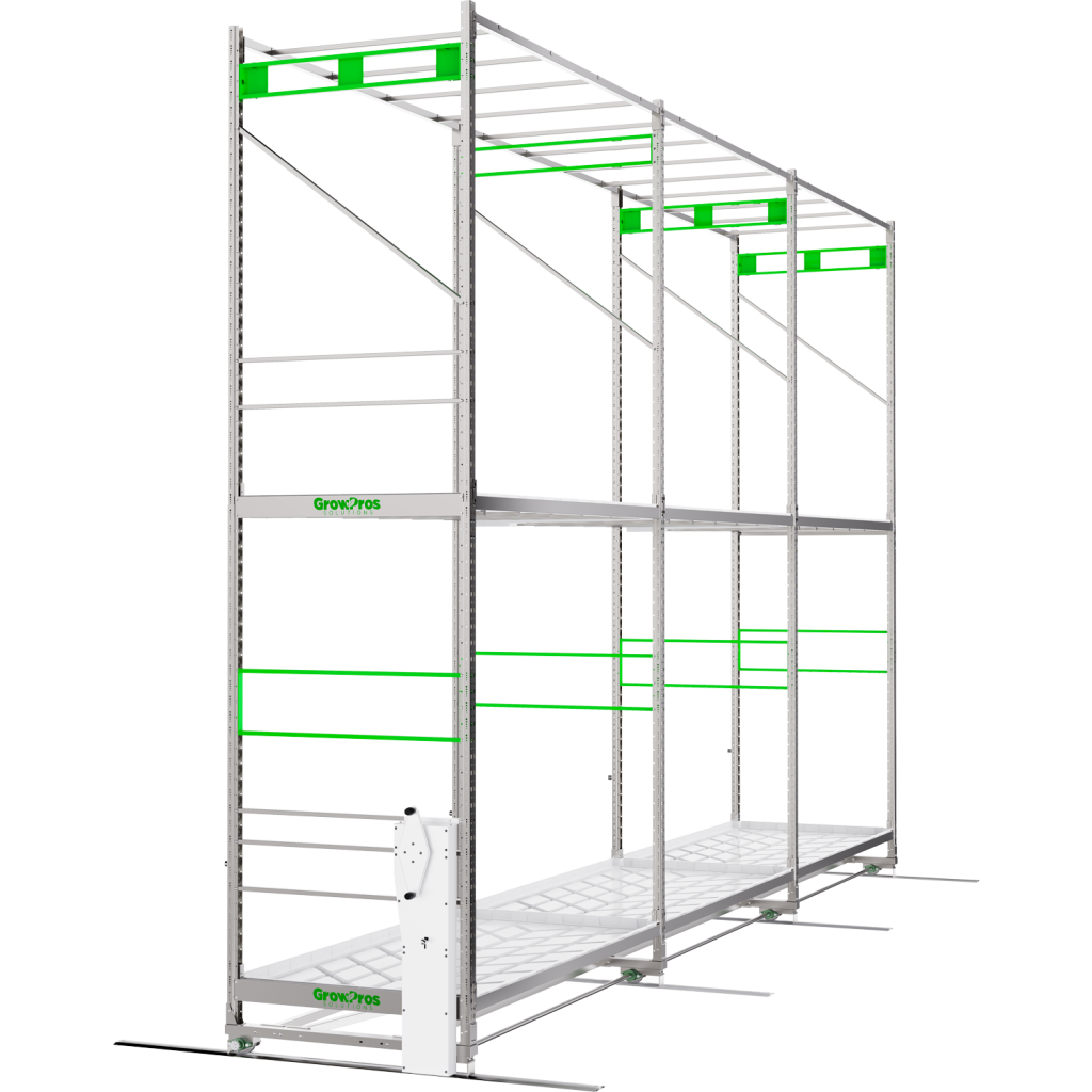 Double-Tier Grow Rolling Rack Stainless Steel