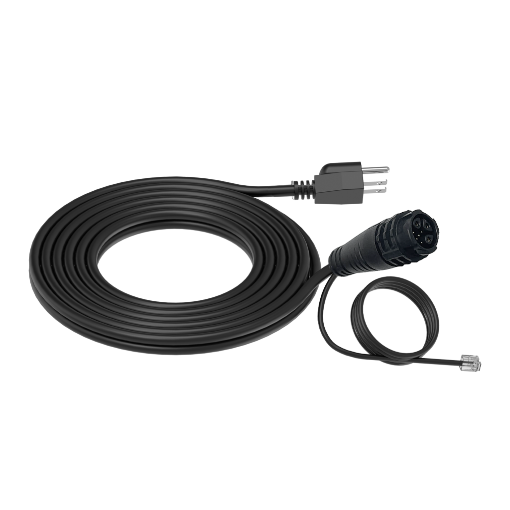 Under Canopy Light Power Cord 240V (NEMA 6-15P - double flat + ground) with attached Data Cable